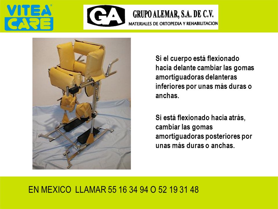 Si el cuerpo está flexionado hacia delante cambiar las gomas amortiguadoras delanteras inferiores por unas más duras o anchas.