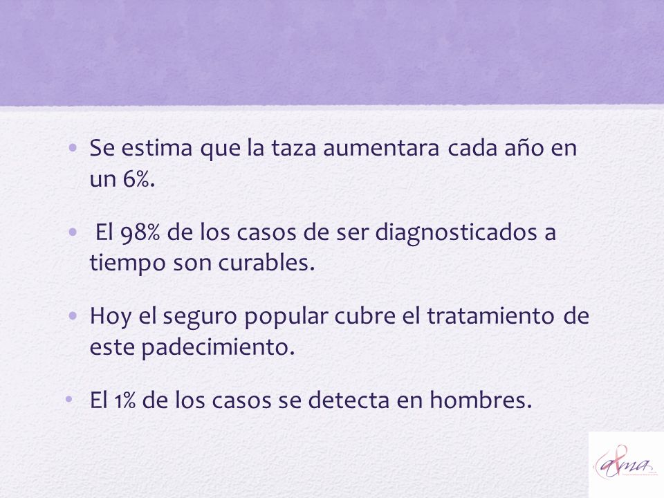 Se estima que la taza aumentara cada año en un 6%.