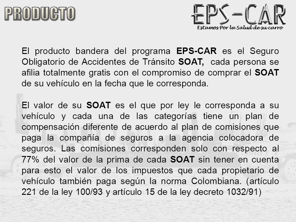 PRODUCTO Estamos Por la Salud de su carro.