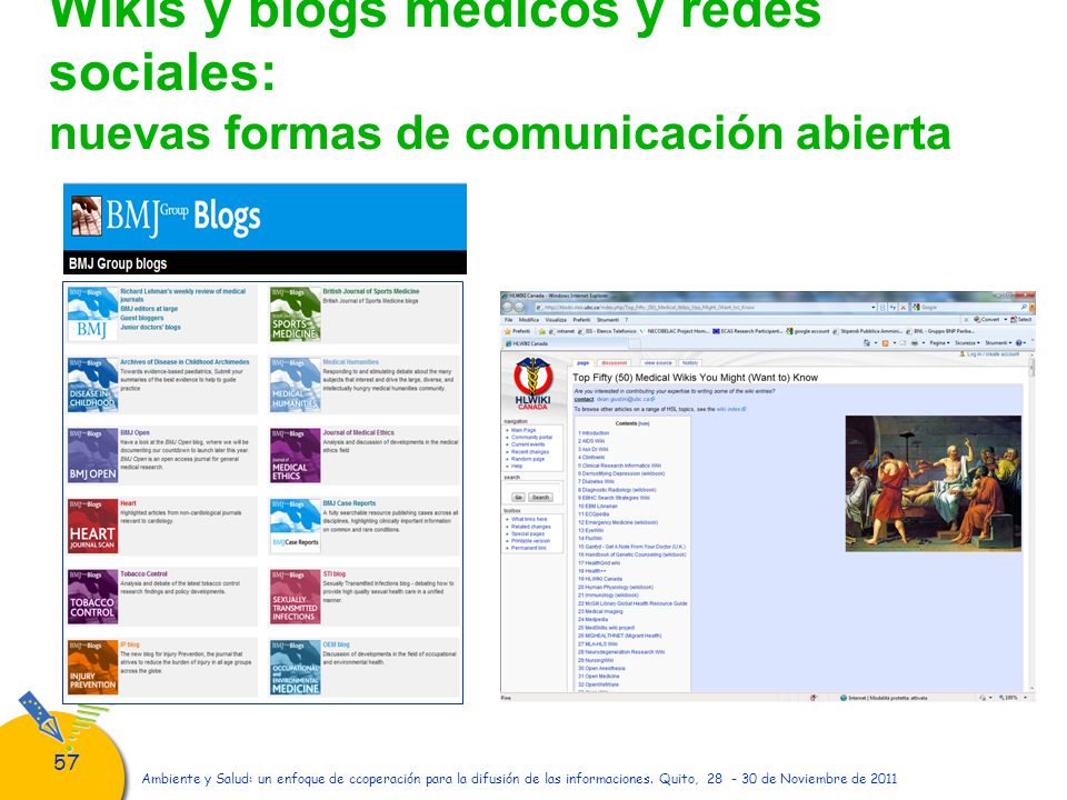 Wikis y blogs médicos y redes sociales: nuevas formas de comunicación abierta