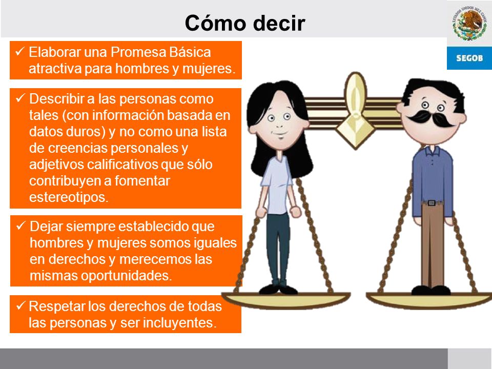 Cómo decir Elaborar una Promesa Básica atractiva para hombres y mujeres.