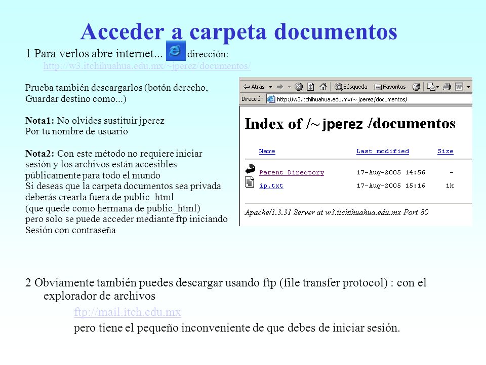 Acceder a carpeta documentos