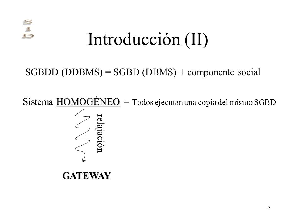 Introducción (II) SGBDD (DDBMS) = SGBD (DBMS) + componente social