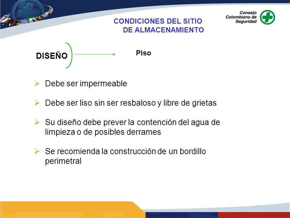 Debe ser liso sin ser resbaloso y libre de grietas
