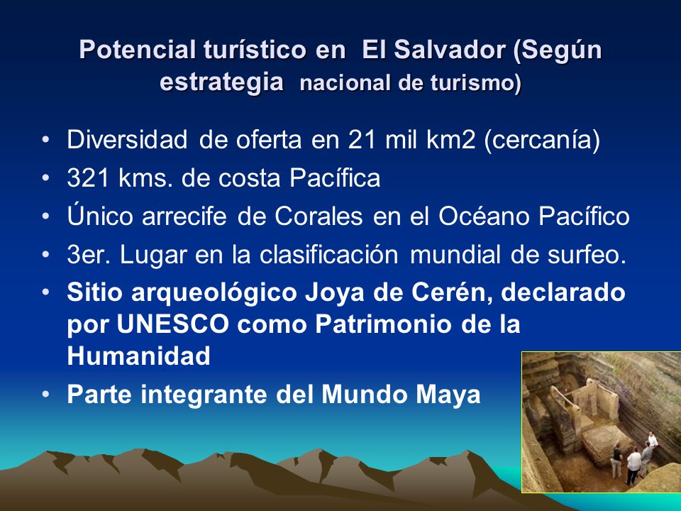 Potencial turístico en El Salvador (Según estrategia nacional de turismo)
