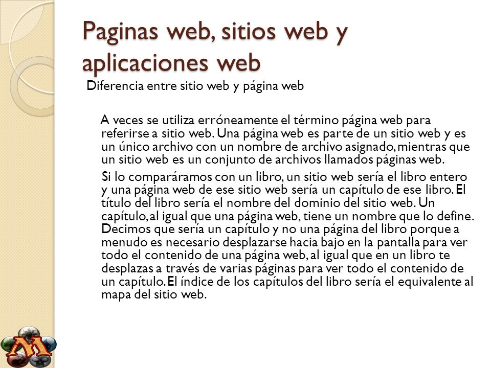 Paginas web, sitios web y aplicaciones web