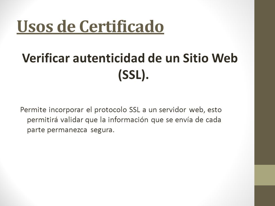 Verificar autenticidad de un Sitio Web (SSL).