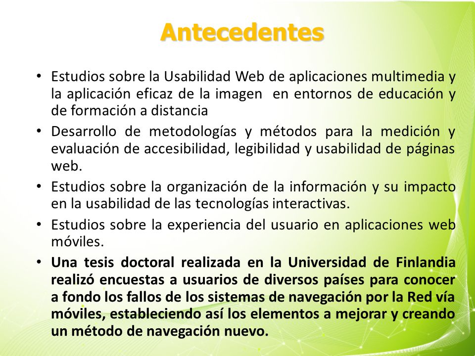 Usabilidad Antecedentes