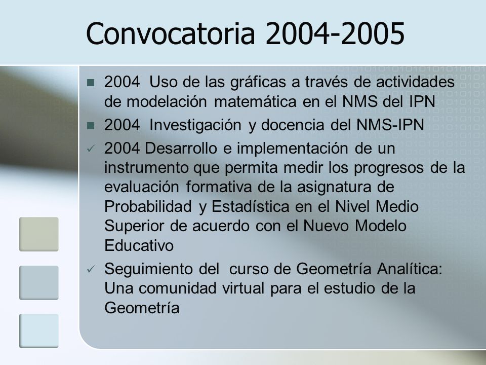 Convocatoria Uso de las gráficas a través de actividades de modelación matemática en el NMS del IPN.