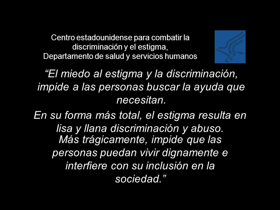 Centro estadounidense para combatir la discriminación y el estigma, Departamento de salud y servicios humanos