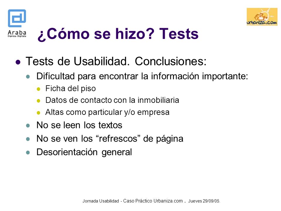 ¿Cómo se hizo Tests Tests de Usabilidad. Conclusiones: