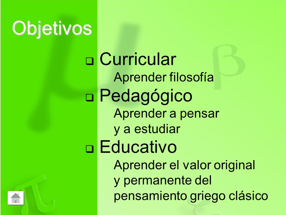 Objetivos Curricular Pedagógico Educativo Aprender filosofía