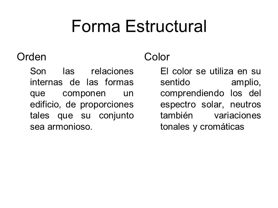 Forma Estructural Orden Color
