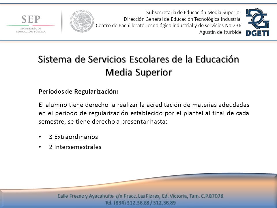 Sistema de Servicios Escolares de la Educación Media Superior