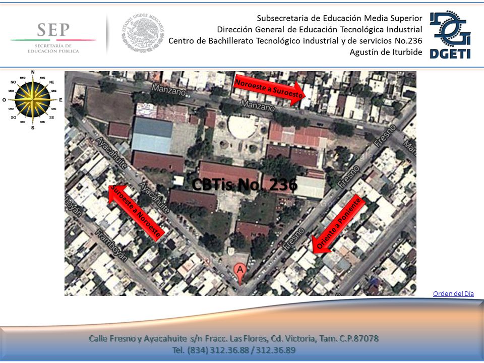 CBTis No. 236 Noroeste a Suroeste Suroeste a Noroeste