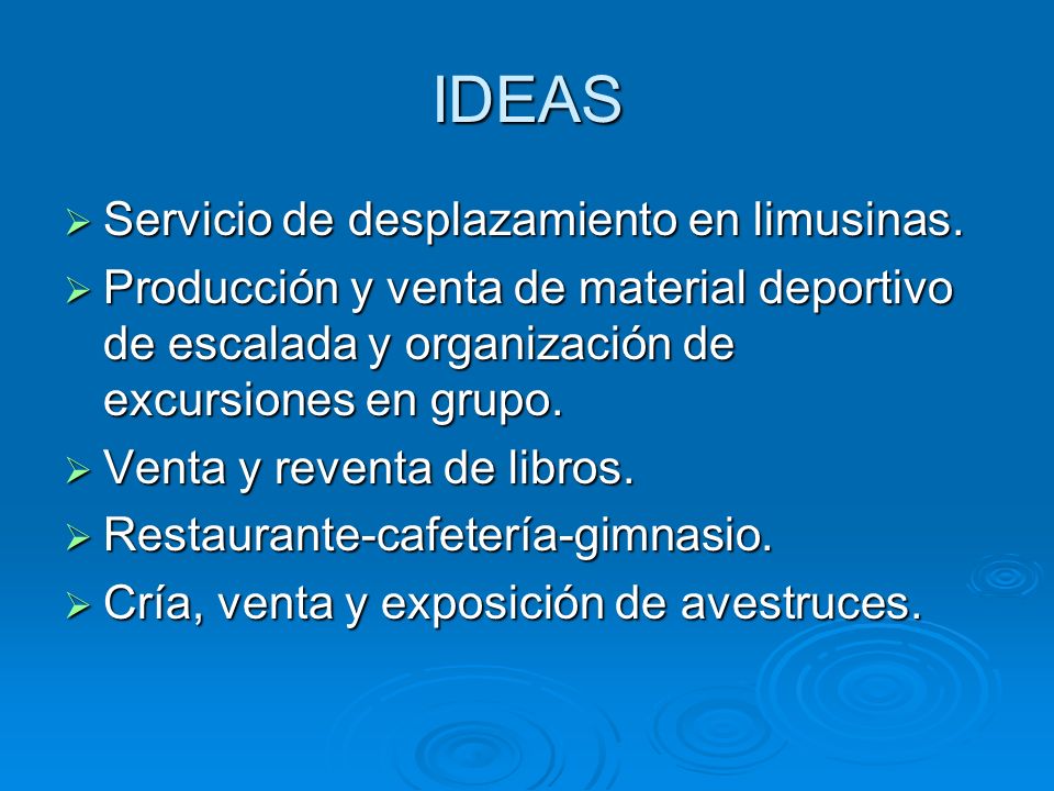 IDEAS Servicio de desplazamiento en limusinas.