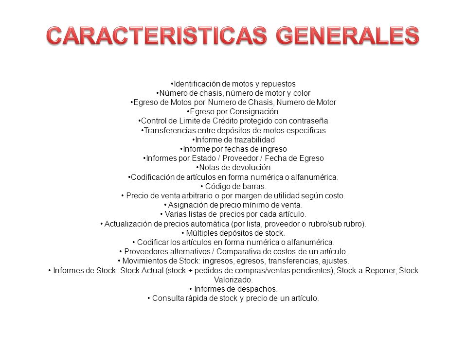 CARACTERISTICAS GENERALES