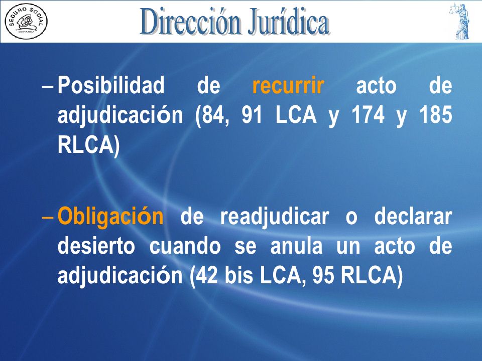 Posibilidad de recurrir acto de adjudicación (84, 91 LCA y 174 y 185 RLCA)