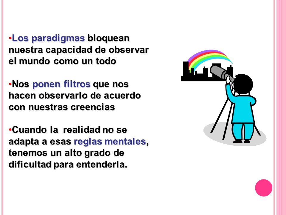 Los paradigmas bloquean nuestra capacidad de observar el mundo como un todo