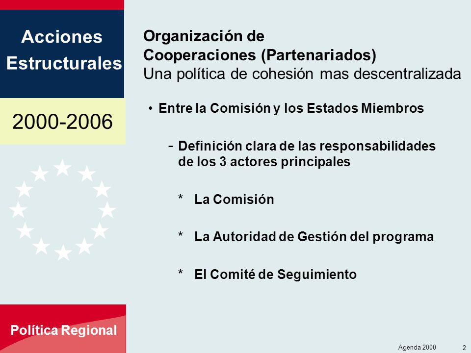 Organización de Cooperaciones (Partenariados) Una política de cohesión mas descentralizada