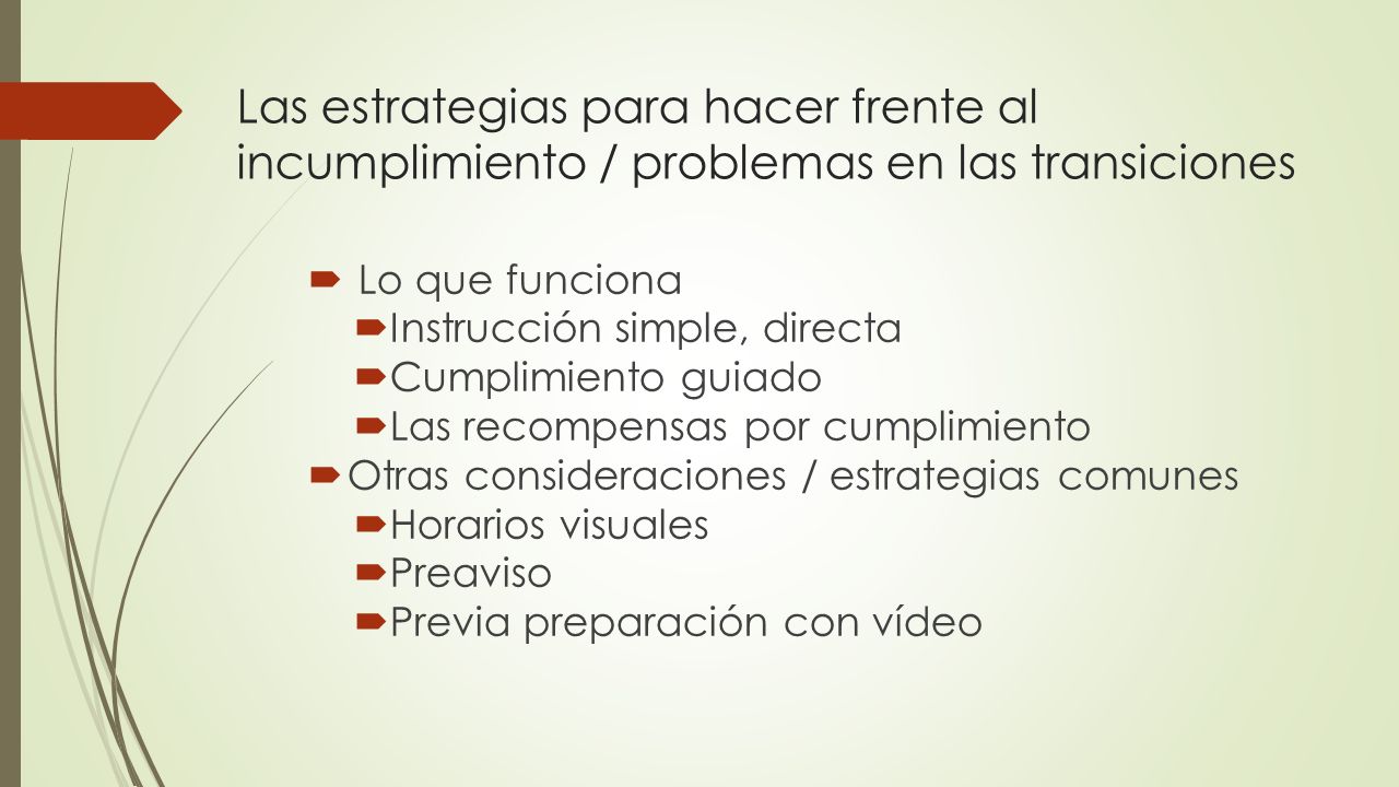 Las estrategias para hacer frente al incumplimiento / problemas en las transiciones