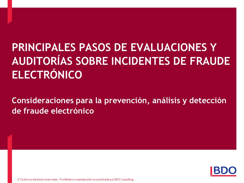 PRINCIPALES PASOS DE EVALUACIONES Y AUDITORÍAS SOBRE INCIDENTES DE FRAUDE ELECTRÓNICO