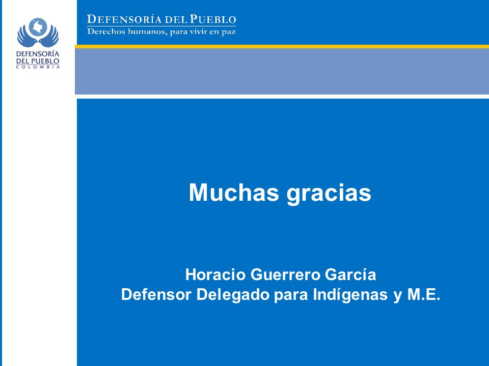 Horacio Guerrero García Defensor Delegado para Indígenas y M.E.