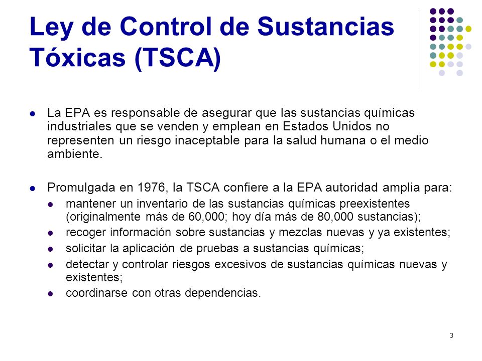 Ley de Control de Sustancias Tóxicas (TSCA)