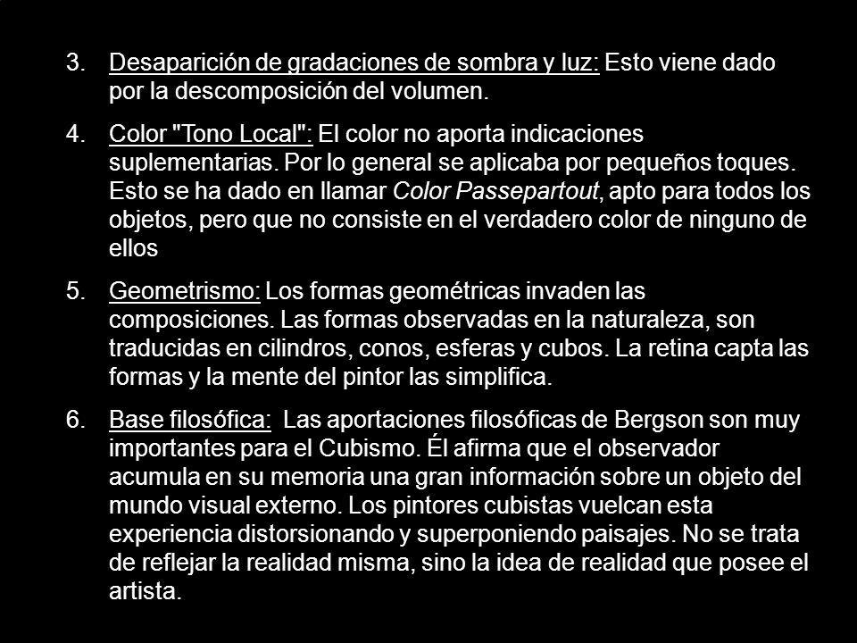 Desaparición de gradaciones de sombra y luz: Esto viene dado por la descomposición del volumen.