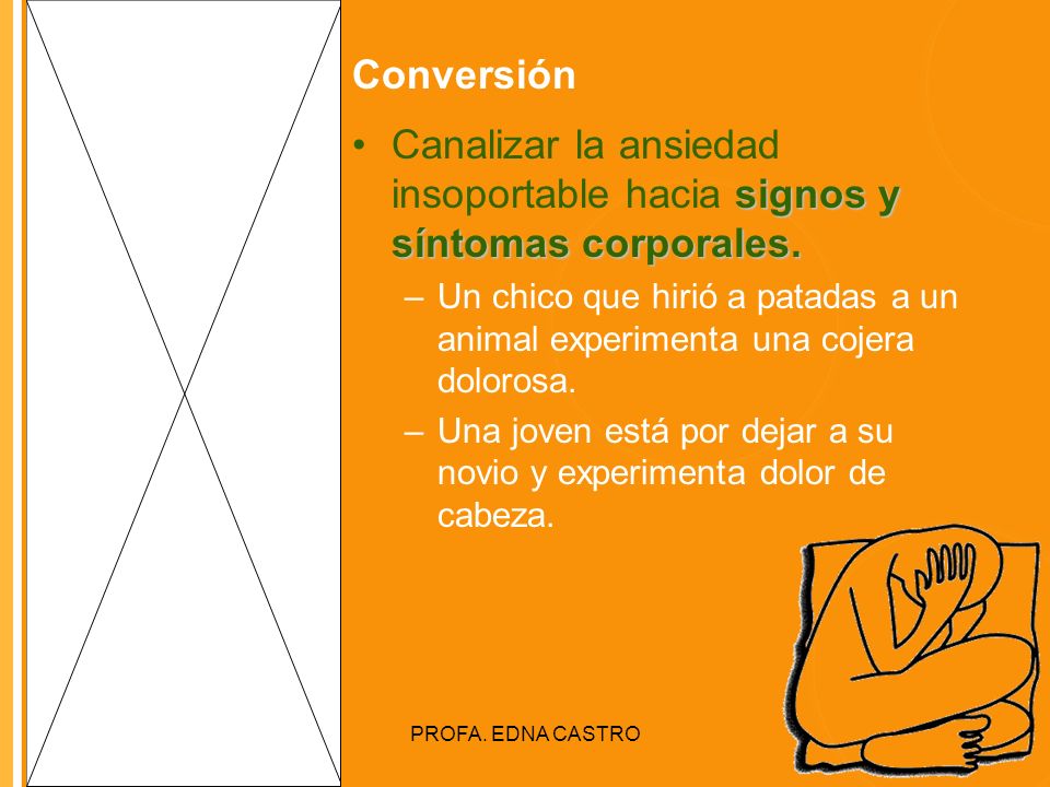 Canalizar la ansiedad insoportable hacia signos y síntomas corporales.