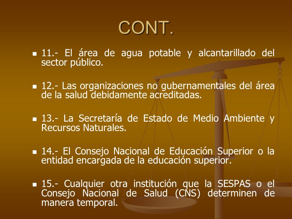 CONT El área de agua potable y alcantarillado del sector público.