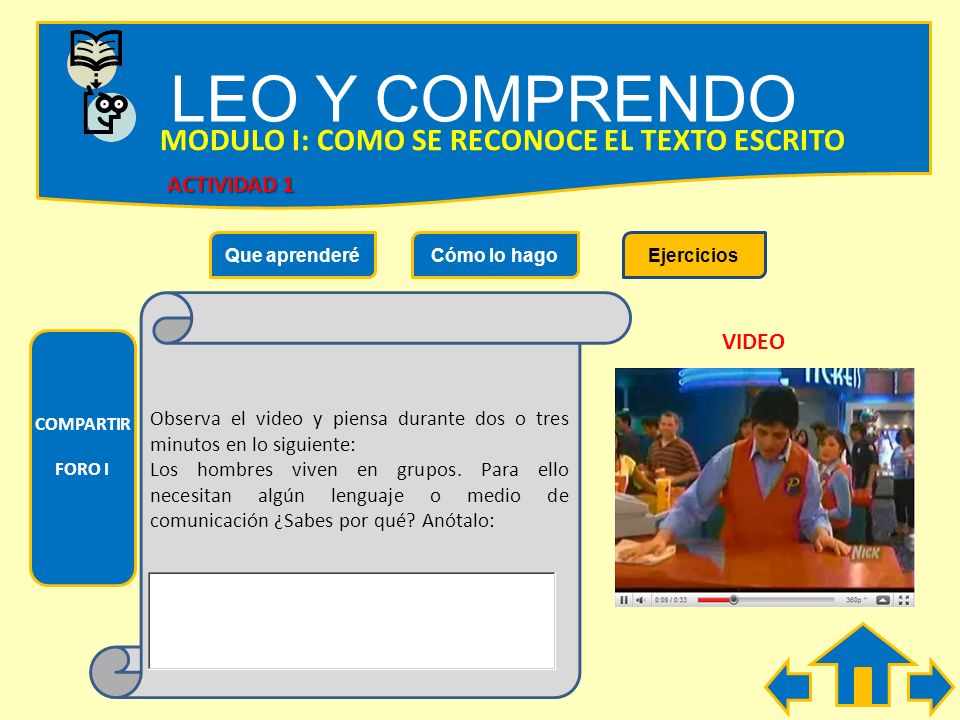 LEO Y COMPRENDO MODULO I: COMO SE RECONOCE EL TEXTO ESCRITO
