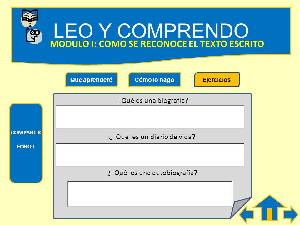 LEO Y COMPRENDO MODULO I: COMO SE RECONOCE EL TEXTO ESCRITO