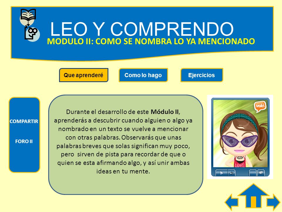 LEO Y COMPRENDO MODULO II: COMO SE NOMBRA LO YA MENCIONADO