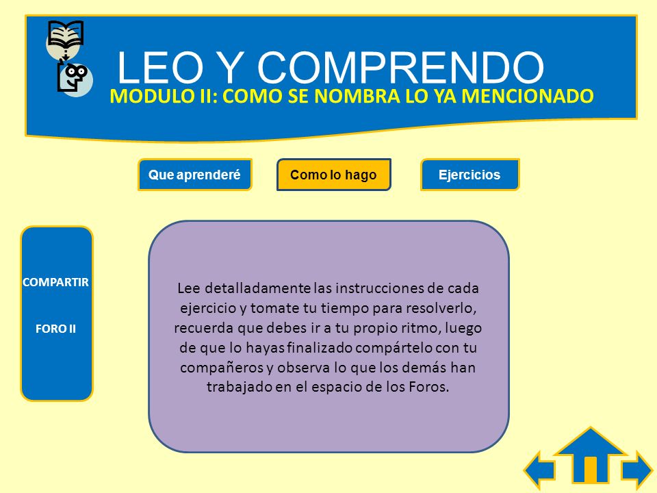 LEO Y COMPRENDO MODULO II: COMO SE NOMBRA LO YA MENCIONADO