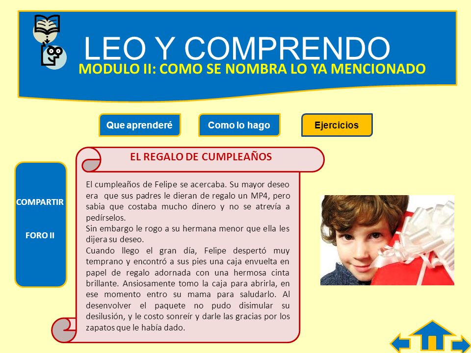 LEO Y COMPRENDO MODULO II: COMO SE NOMBRA LO YA MENCIONADO