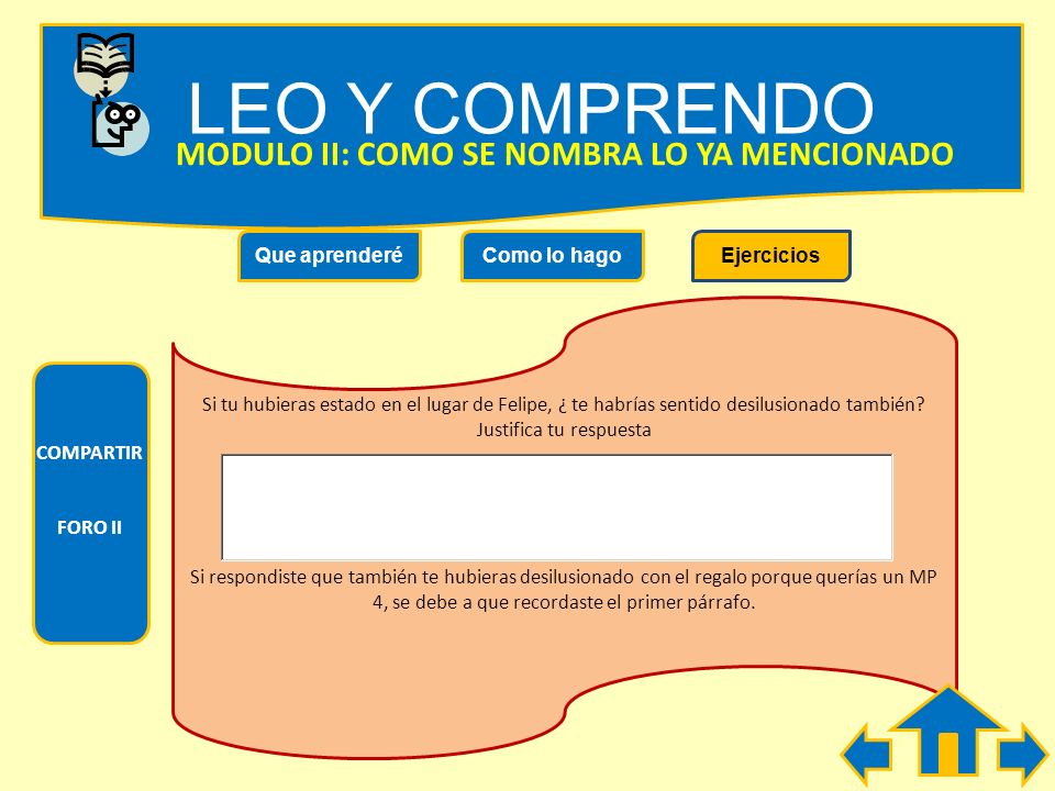LEO Y COMPRENDO MODULO II: COMO SE NOMBRA LO YA MENCIONADO