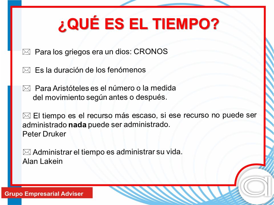 ¿QUÉ ES EL TIEMPO Para los griegos era un dios: CRONOS