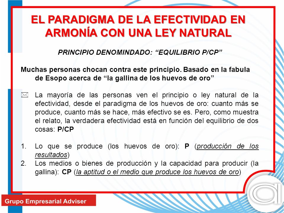 EL PARADIGMA DE LA EFECTIVIDAD EN ARMONÍA CON UNA LEY NATURAL