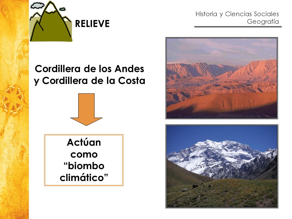 Cordillera de los Andes y Cordillera de la Costa