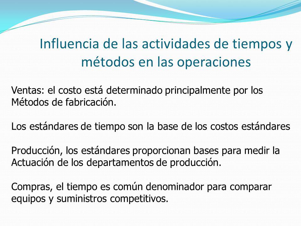Influencia de las actividades de tiempos y métodos en las operaciones
