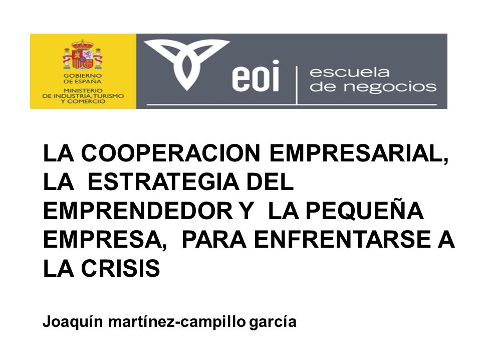 LA COOPERACION EMPRESARIAL, LA ESTRATEGIA DEL EMPRENDEDOR Y LA PEQUEÑA EMPRESA, PARA ENFRENTARSE A LA CRISIS