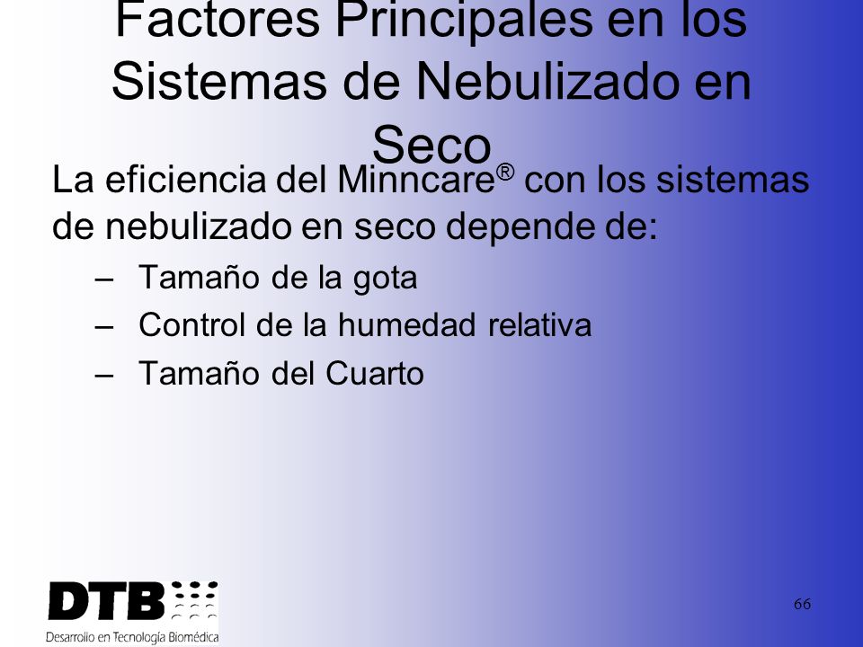 Factores Principales en los Sistemas de Nebulizado en Seco