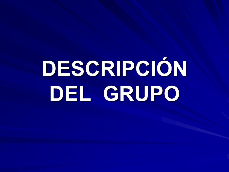 DESCRIPCIÓN DEL GRUPO