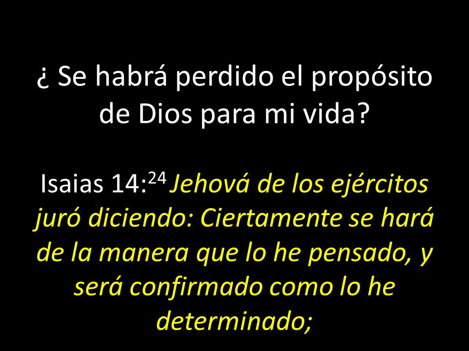 ¿ Se habrá perdido el propósito de Dios para mi vida