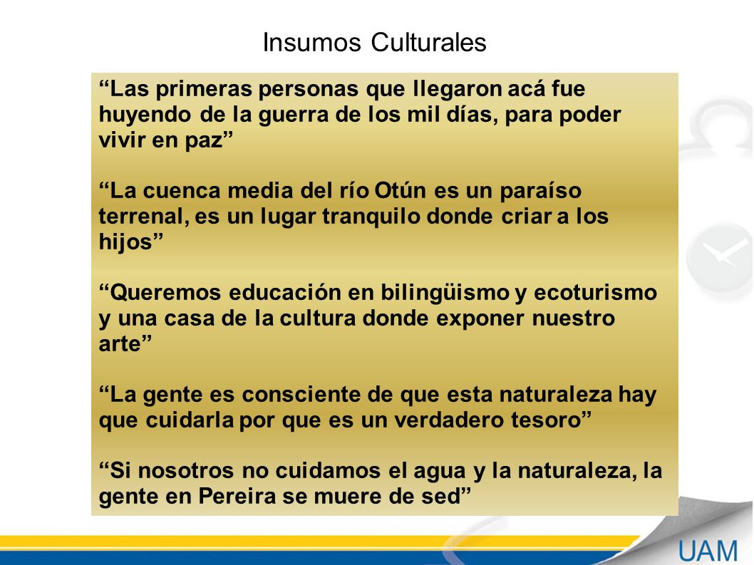 Insumos Culturales Las primeras personas que llegaron acá fue huyendo de la guerra de los mil días, para poder vivir en paz