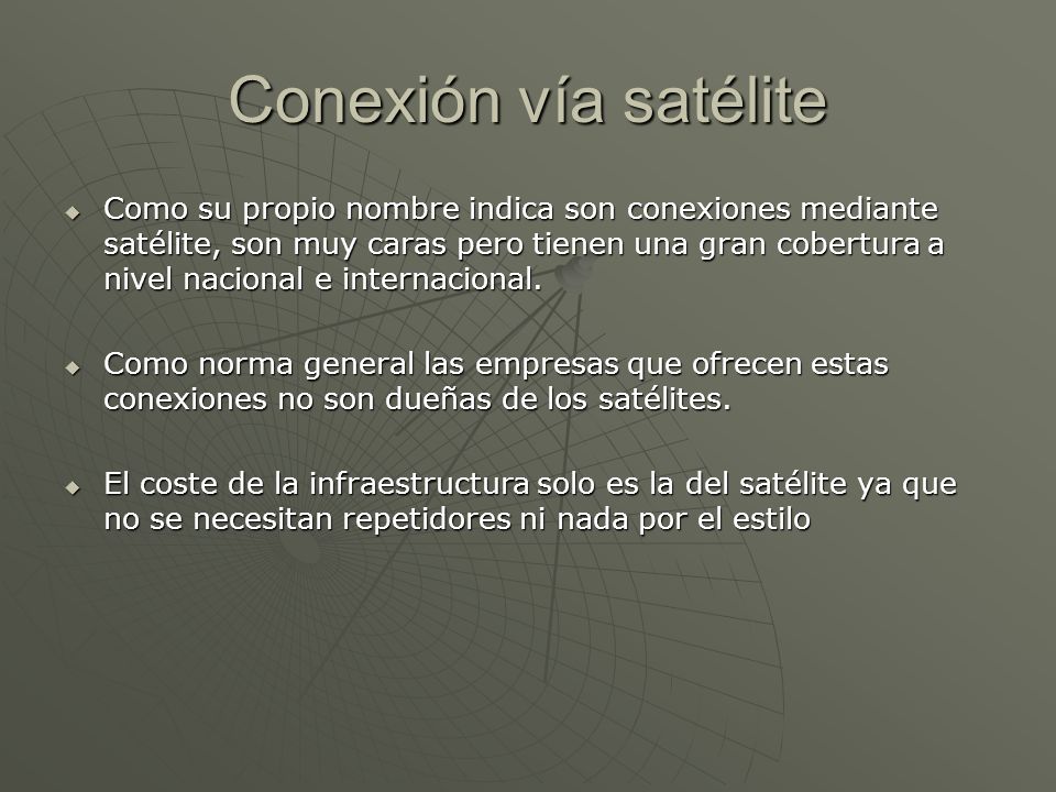 Conexión vía satélite