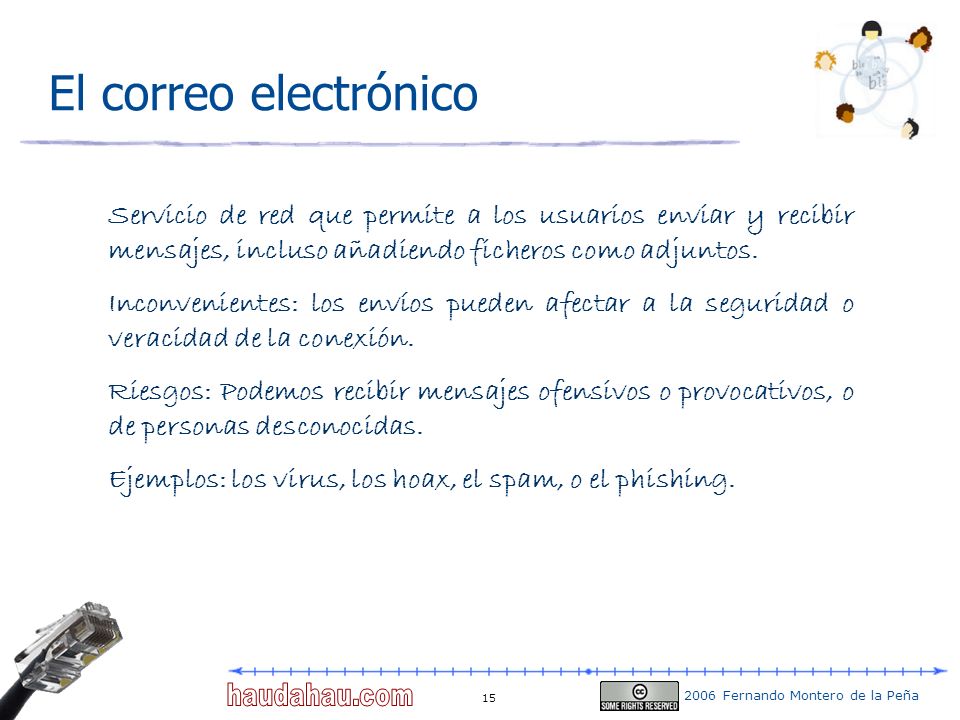 El correo electrónico Servicio de red que permite a los usuarios enviar y recibir mensajes, incluso añadiendo ficheros como adjuntos.