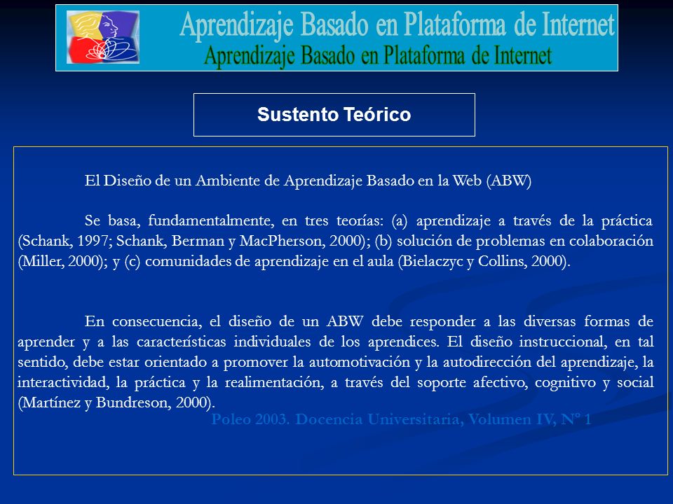 Sustento Teórico El Diseño de un Ambiente de Aprendizaje Basado en la Web (ABW)
