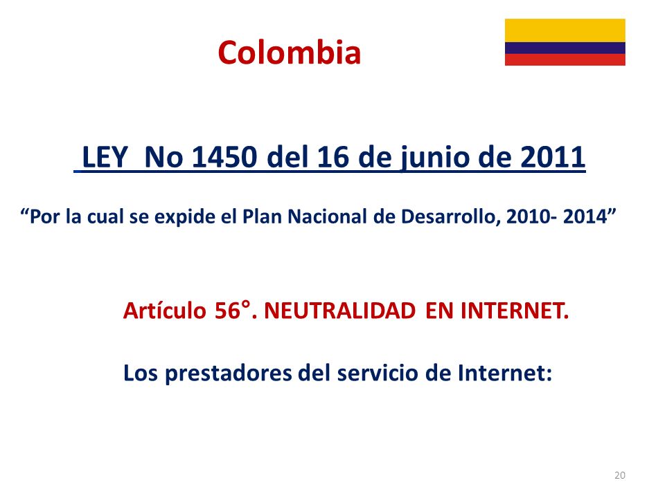 Colombia LEY No 1450 del 16 de junio de 2011